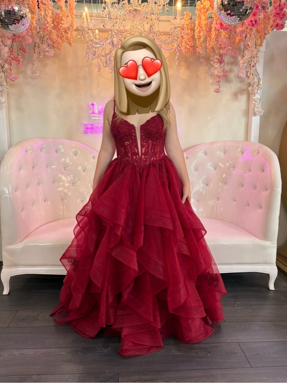 Beautiful burgundy/red grad gown